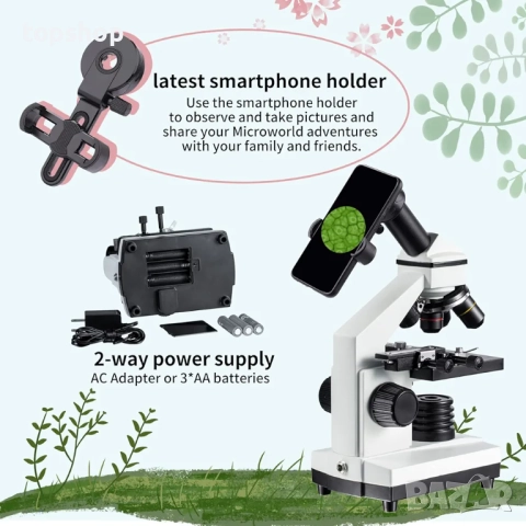 Нов микроскоп MAXLAPTER пълен комплект, отразено/пропускащо осветление, окуляри с широкоъгълнен, снимка 6 - Медицинска апаратура - 51948852