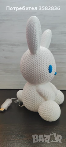 Детска нощна лампа с дистанционно - плетено зайче, снимка 5 - Детски нощни лампи - 51427437