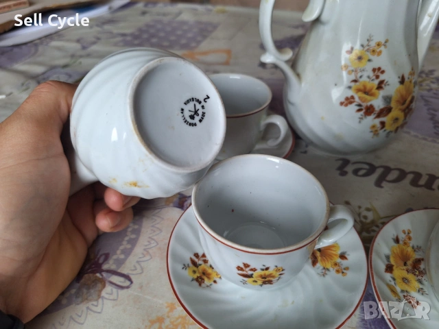 ✅БЪЛГАРСКИ ПОРЦЕЛАНОВ СЕРВИЗ ЗА КАФЕ❗, снимка 5 - Сервизи - 53042607