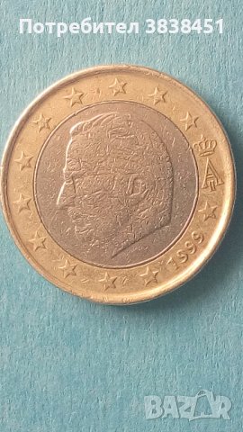 1 Euro coin 1999 года Бельгия, рядка.