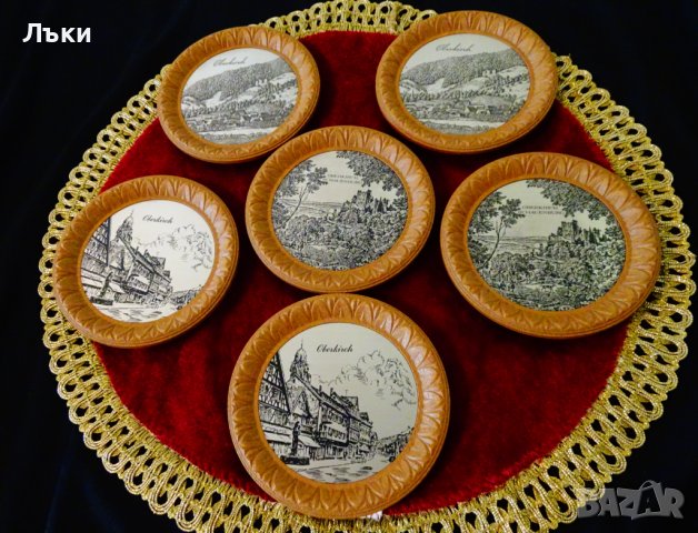 Чиния,купичка с пейзаж литография Oberkirch, снимка 5 - Антикварни и старинни предмети - 36836894