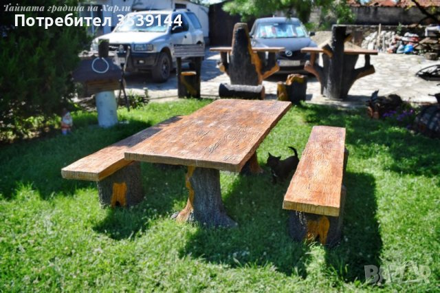 Градински маси от щампован бетон имитиращи дърво, снимка 11 - Градински мебели, декорация  - 38585476