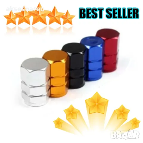 Нови 4 бр. алуминиеви капачки за вентили на джанти гуми за украса на кола автомобил колело велосипед, снимка 5 - Аксесоари и консумативи - 50332830