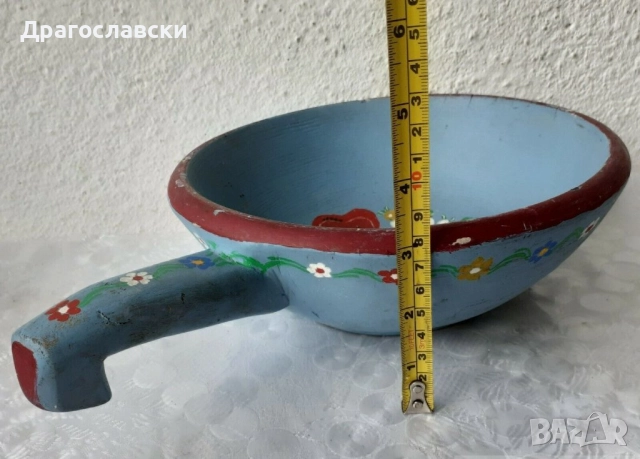 Красиви дървени, рисувани лъжица с дръжка и съд - каче, снимка 13 - Декорация за дома - 28879534