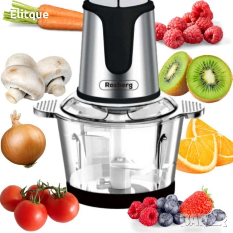 Чопър, 400W, 2 л., 2 скорости, стъклена купа, черен/сребрист, снимка 5 - Други - 52819763