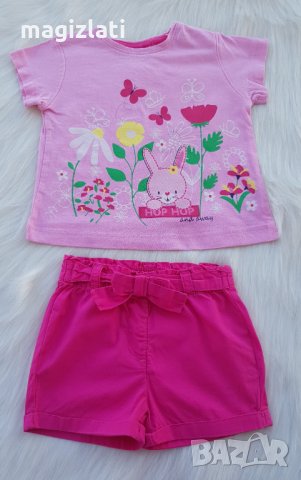 Къси панталонки и тениска 9-12 месеца , снимка 2 - Комплекти за бебе - 32991640