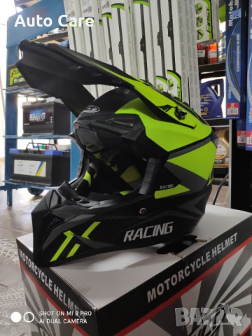 Кросова каска - BLACK/YELLOW Размер Л Регулируема подвижна козирка  Сваляема вътрешна част, снимка 3 - Аксесоари и консумативи - 50599794