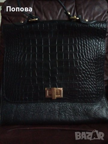 Уникална италианска голяма чанта естествена кожа, снимка 2 - Чанти - 40408713