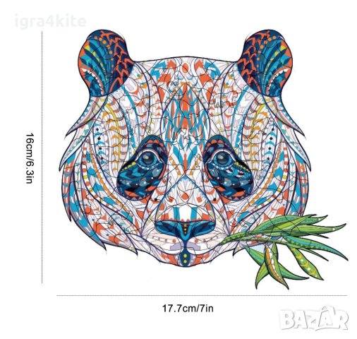 Дървен пъзел животни ПАНДА / А4 формат Размер М / 27 модела, снимка 4 - Игри и пъзели - 43288241