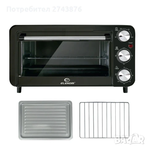 Мини Фурна EK-11MO, 11 Литра, Таймер 0-60 мин., 230 градуса максимална температура, 800W , снимка 2 - Печки, фурни - 51200434