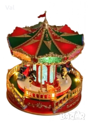 Музикална коледна въртележка със светлини и музика, снимка 6 - Музикални играчки - 52427594