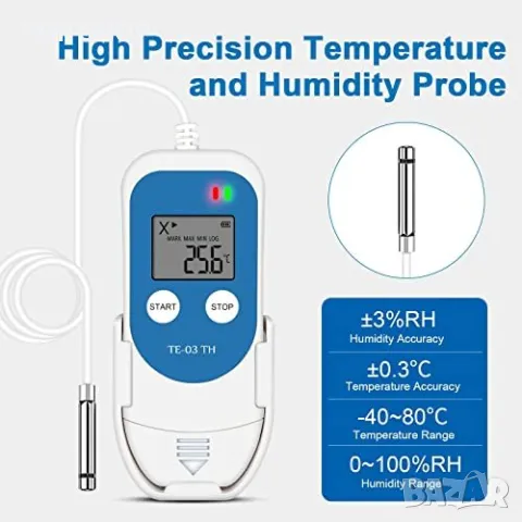 Нов Цифрова сонда Уред Регистратор на данни за температурата и влажността, снимка 7 - Други стоки за дома - 50038566