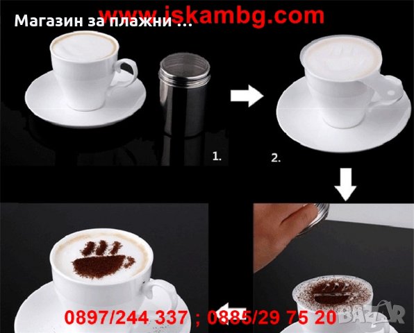 Шаблони за декорация на кафе, мляко и капучино - 16 бр, снимка 11 - Други - 28527895