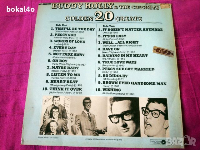 Buddy Holly and The Crickets, снимка 2 - Грамофонни плочи - 43937300