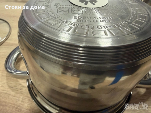 Комплект тенджери от неръждаема стомана 12 части с капаци, снимка 2 - Съдове за готвене - 53382020