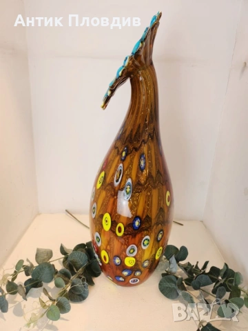 Ръчно изработена стъклена ваза „Милефиори“, снимка 6 - Декорация за дома - 53382324