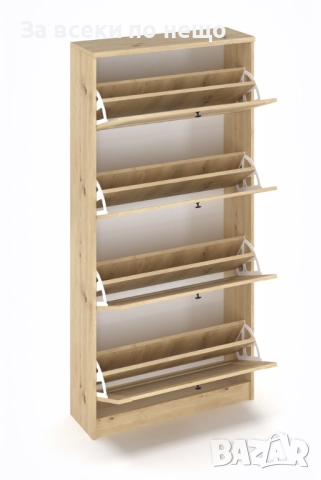 Шкаф за обувки 4 врати 80/166 артисан/рафия Код P1477, снимка 2 - Шкафове - 52327930