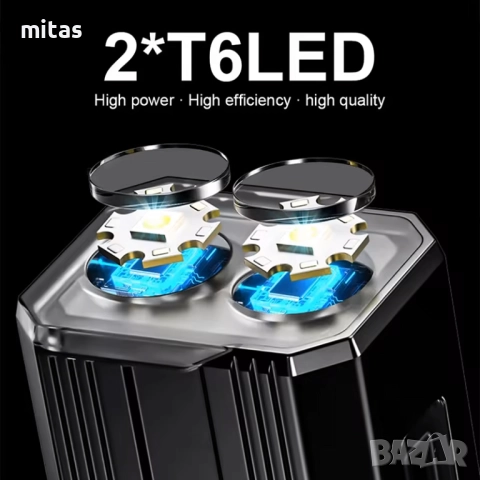 Предна LED светлина за велосипед, USB-TYPE-C, 800LM, 2600mAh, Алуминий, снимка 8 - Аксесоари за велосипеди - 52325690