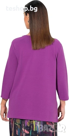 Дамска блуза с 3/4 ръкав Ulla Popken М/L размер лилава, снимка 2 - Туники - 53502894