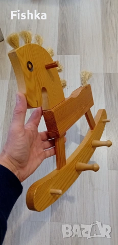 Винтидж дървена закачалка Конче Германия ръчна изработка, снимка 4 - Декорация за дома - 53020199