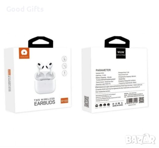 Безжични слушалки с кристален звук WUW R155 AirPods 3 с TWS Bluetooth, снимка 9 - Безжични слушалки - 43087817