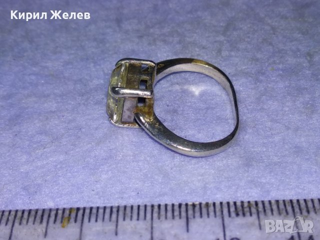 СТАР СРЕБЪРЕН РЕТРО СТИЛ ПРЪСТЕН СРЕБРО 925 с БЯЛА ПОЗЛАТА и ПЛАНИНСКИ КРИСТАЛ 40910, снимка 13 - Пръстени - 43223435