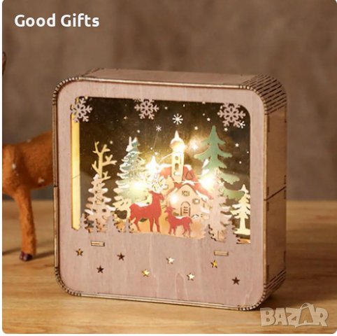 LED Светеща Коледна дървена къща