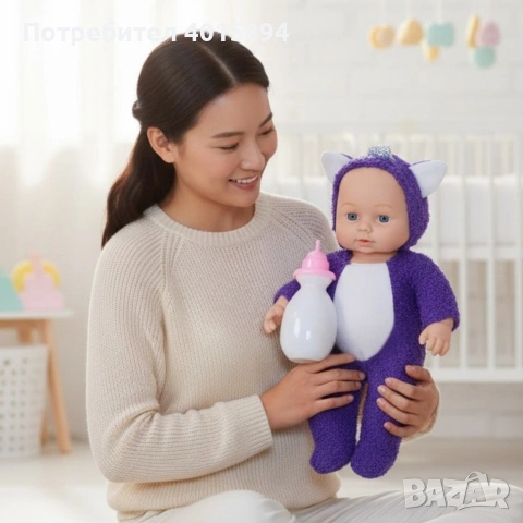Интерактивна кукла бебе с костюм на животно – говори, смее се и плаче (30 см), снимка 6 - Кукли - 53159954