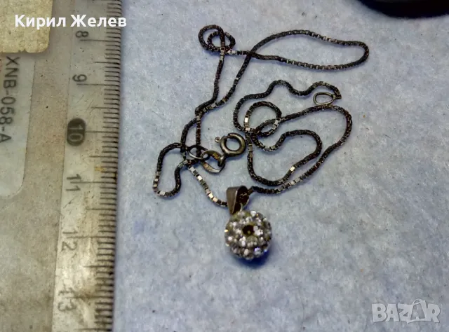 ФИНО СРЕБЪРНО КОЛИЕ ОКСИДИРАНО СРЕБРО 925 PAC с ЕМАЙЛИРАНА СРЕБЪРНА ВИСУЛКА ТОПЧЕ с ЦИРКОНИ 38698, снимка 7 - Колиета, медальони, синджири - 49704280