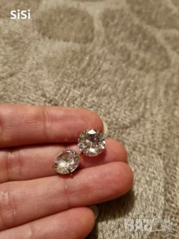Нови Циркони стомана обеци 1см камък