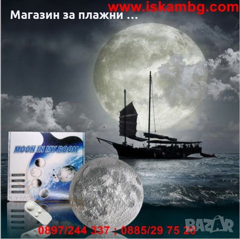 Нощна лампа Луна Tevo, С дистанционно, Стенна, снимка 14 - Други стоки за дома - 28877077