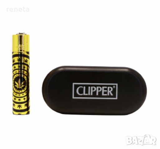 Запалка Clipper, Газова, Метална, Златист/Черно, снимка 2 - Запалки - 37818720