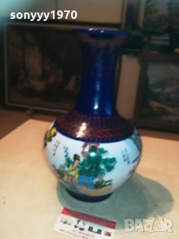 японска ваза-28х18см-внос швеицария 1605211109, снимка 3 - Антикварни и старинни предмети - 32891069