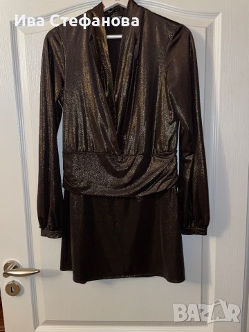 Елегантна нова официална парти коктейлна старо злато рокля, снимка 5 - Рокли - 40339887