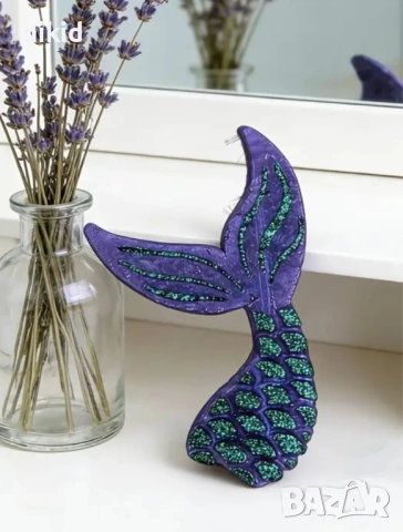 [Грамадна опашка русалка дълбок силиконов молд форма фондан шоколад гипс декор украса, снимка 3 - Форми - 53529480