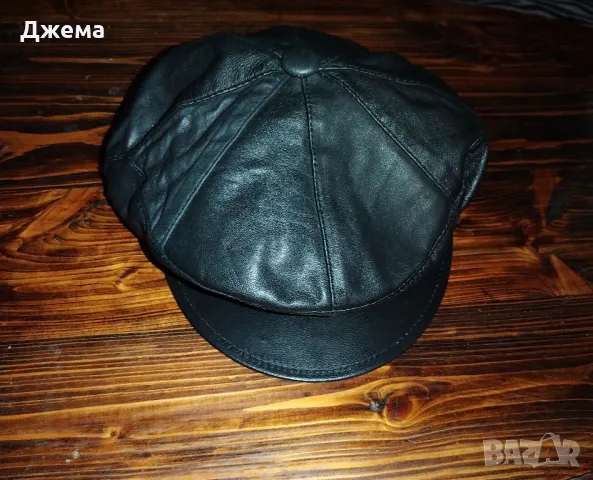 Кожена шапка с козирка , снимка 2 - Шапки - 47650435