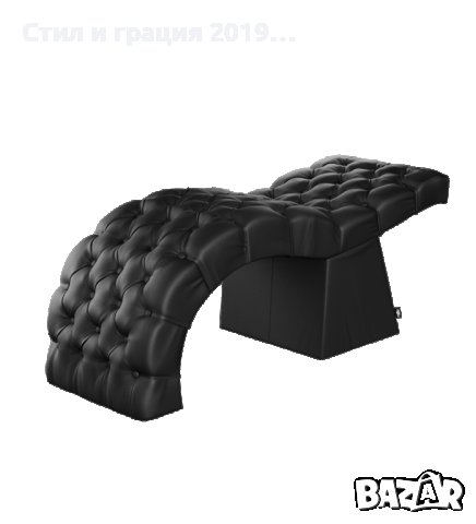 Фиксирана кушетка за миглопластика Lashia - 180 x 70 x 80 cm - сива/черна, снимка 1