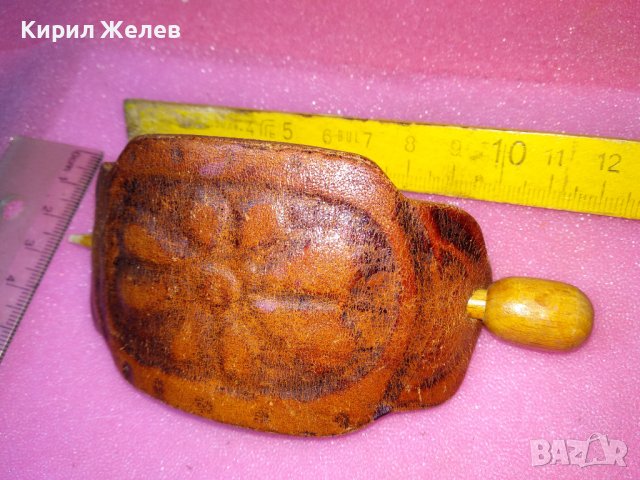 СТАРА РЕТРО ШНОЛА от ЕСТЕСТВЕНА ЩАВЕНА ОРНАМЕНТИРАНА КОЖА и ДЪРВО - СБХ РЪЧНА АРТ ИЗРАБОТКА 42823, снимка 3 - Антикварни и старинни предмети - 44137864