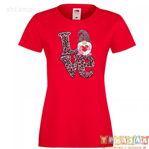 Дамска тениска Свети Валентин Love Gnome Valentine's 11, снимка 4 - Тениски - 35547227