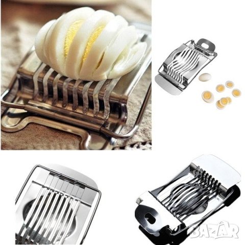 🥚 Уред за ръчно рязане на варени яйца от неръждаема стомана, снимка 4 - Аксесоари за кухня - 43092514