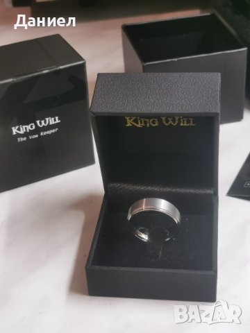 Нов Мъжки пръстен 8 мм волфрам King Will, снимка 3 - Пръстени - 44130737