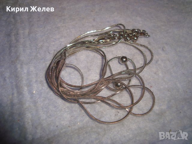НЕЖНО ПОСРЕБРЕНО МОДНО АРТ ДЕКО СТИЛ КОЛИЕ ОГЪРЛИЦА ЛАНЧЕ 27925, снимка 2 - Колиета, медальони, синджири - 37096945