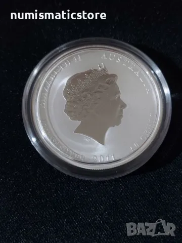 Австралия 2011 – 50 цента – Година на заека , 1/2 OZ Сребърна монета, снимка 4 - Нумизматика и бонистика - 49777033