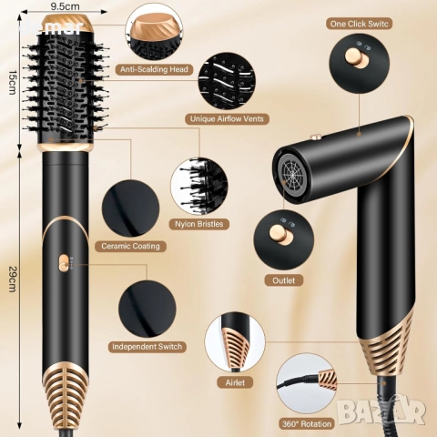 Комплект за стилизиране на коса Brenth Air Wrap 6 в 1, снимка 5 - Други - 52721248