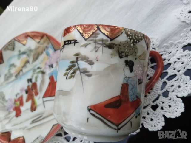 Винтидж японски сет, снимка 6 - Чаши - 51629377