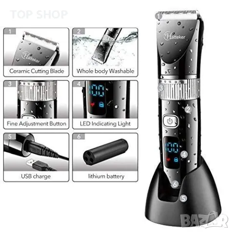 Професионален мулти тример Hatteker RFC 690 с аксесоари и сменяеми глави