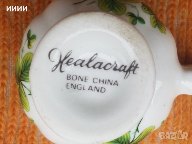 Порцелан костен чаша и чинийка за саке, снимка 4 - Антикварни и старинни предмети - 53419612