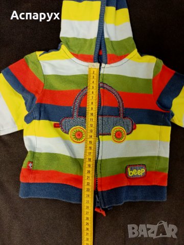 Бебешки суичър с цип и качулка с ушички. Марка TU  За деца 3-6 месеца., снимка 6 - Бебешки якета и елеци - 43244113