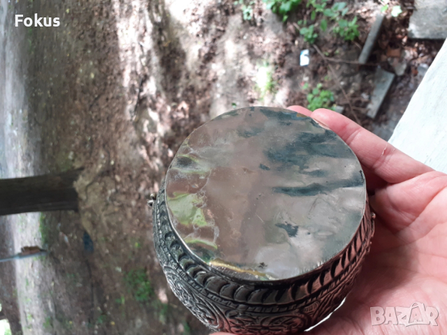 Страхотна метална кутия за бижута с емайл, снимка 5 - Антикварни и старинни предмети - 53477967