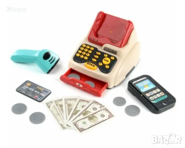 Детски комплект супер маркет със скенер . касов апарат и кантар със звук и светли 48 елемента КН3306, снимка 12 - Образователни игри - 48033746